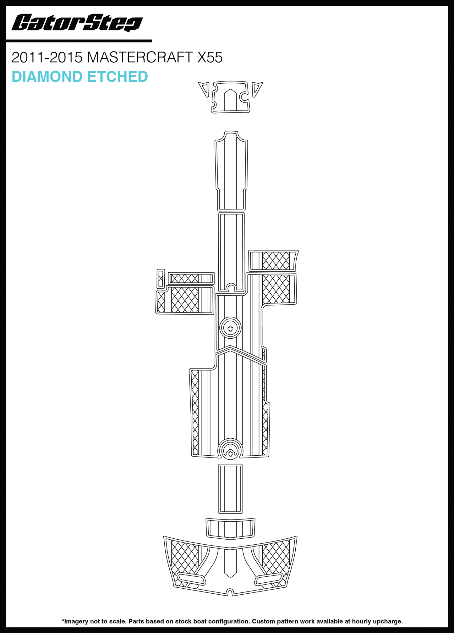 2011-2015 MasterCraft X55 GatorStep Flooring Diamond Etched