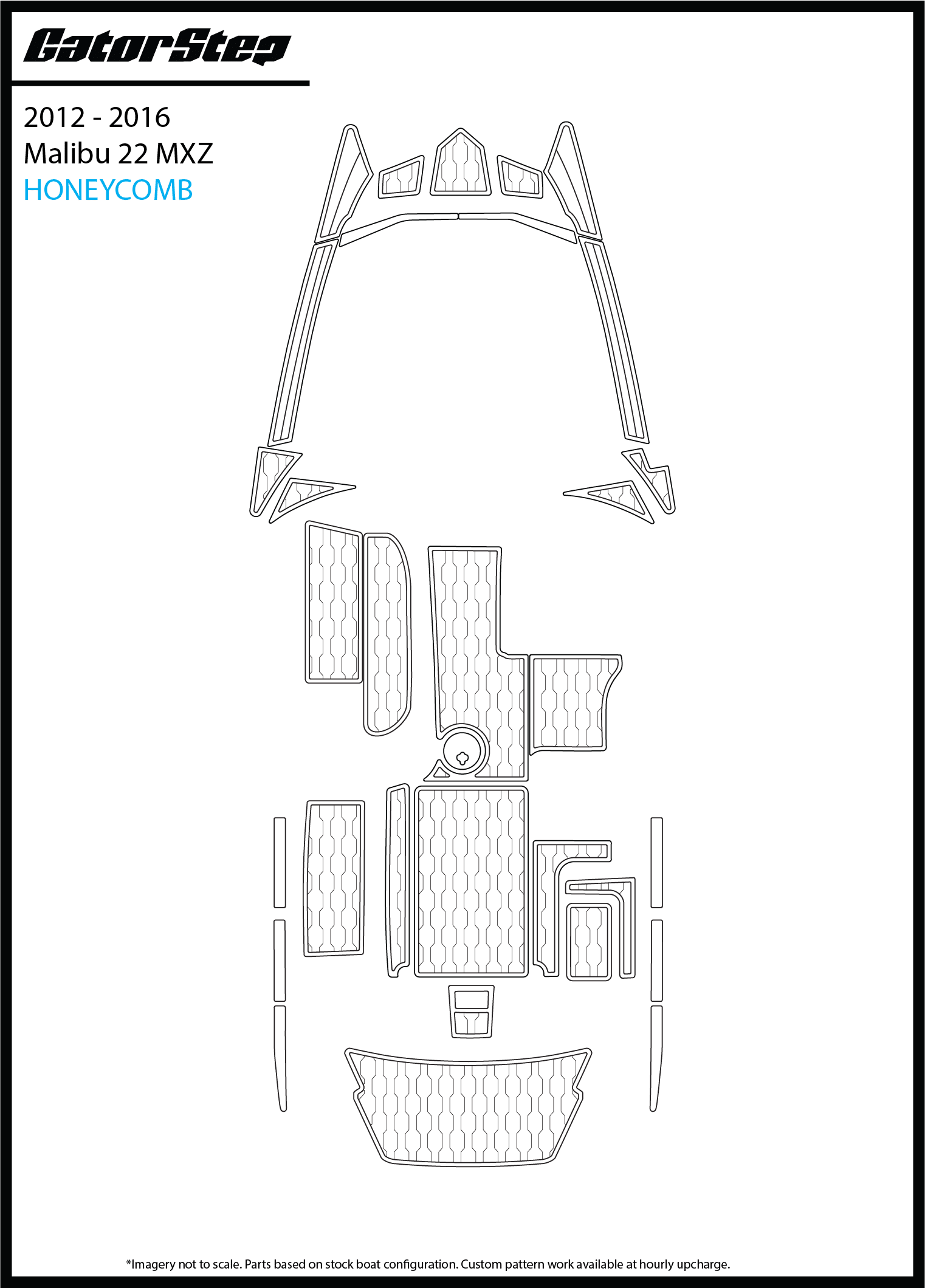 2012-2016 Malibu 22 MZX GatorStep Flooring Honeycomb
