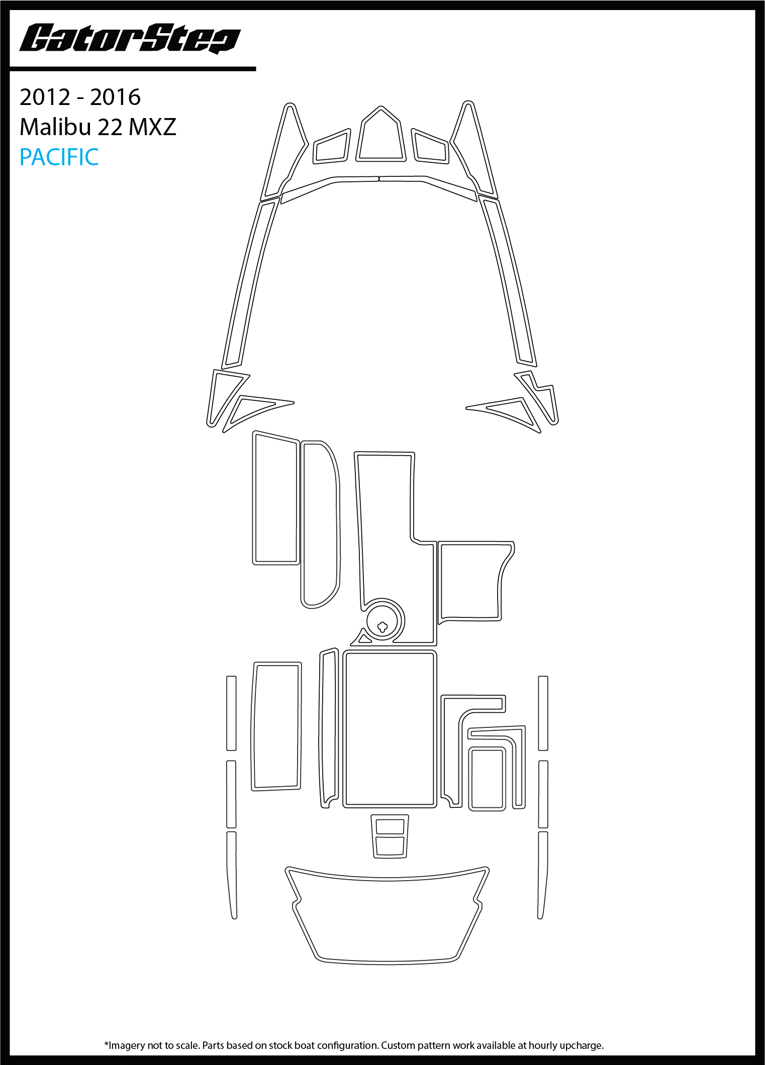 2012-2016 Malibu 22 MZX GatorStep Flooring Pacific