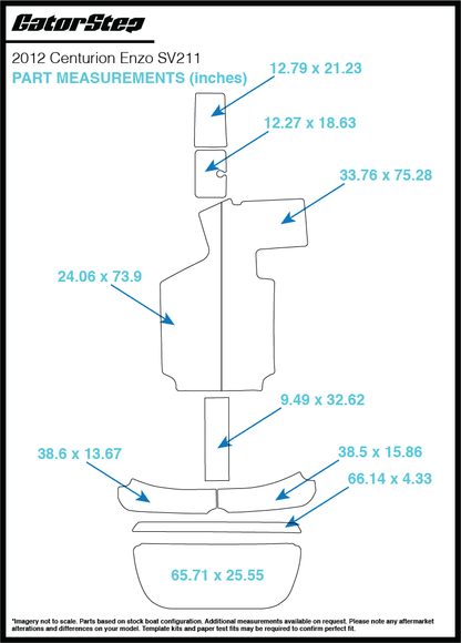2012 Centurion Enzo SV211 GatorStep Flooring measurements
