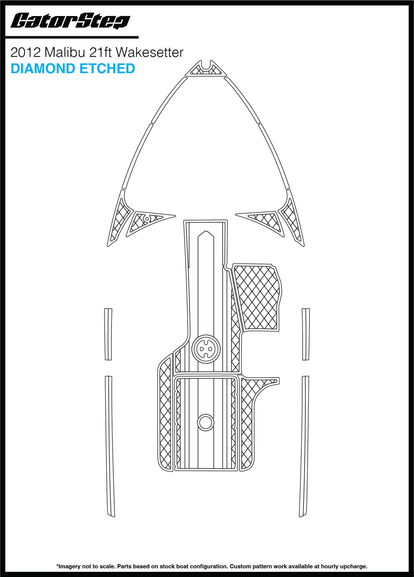 2012 Malibu 21 Wakesetter GatorStep Flooring Diamond Etched