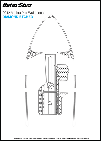2012 Malibu 21 Wakesetter GatorStep Flooring Diamond Etched