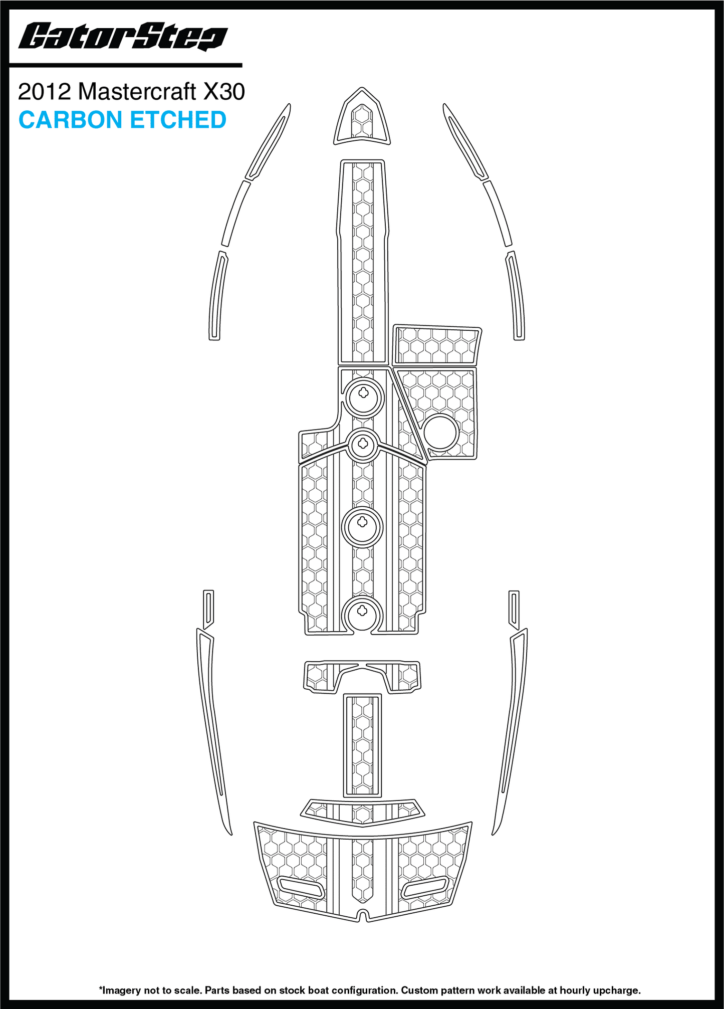 2012 MasterCraft X30 GatorStep Flooring Carbon Etched