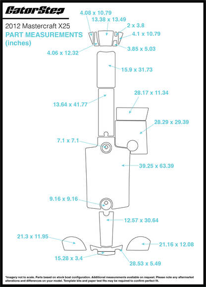 2012 Mastercraft X25 GatorStep Flooring Dimensions