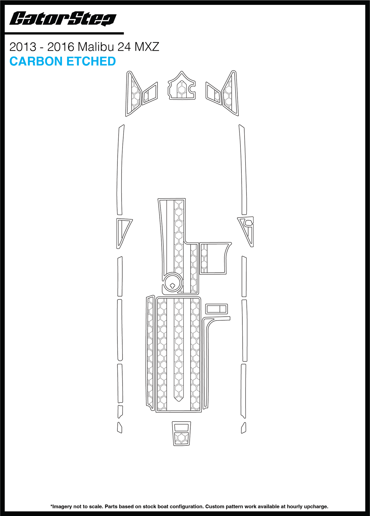 2013-2016 Malibu 24 MXZ GatorStep Flooring Carbon Etched