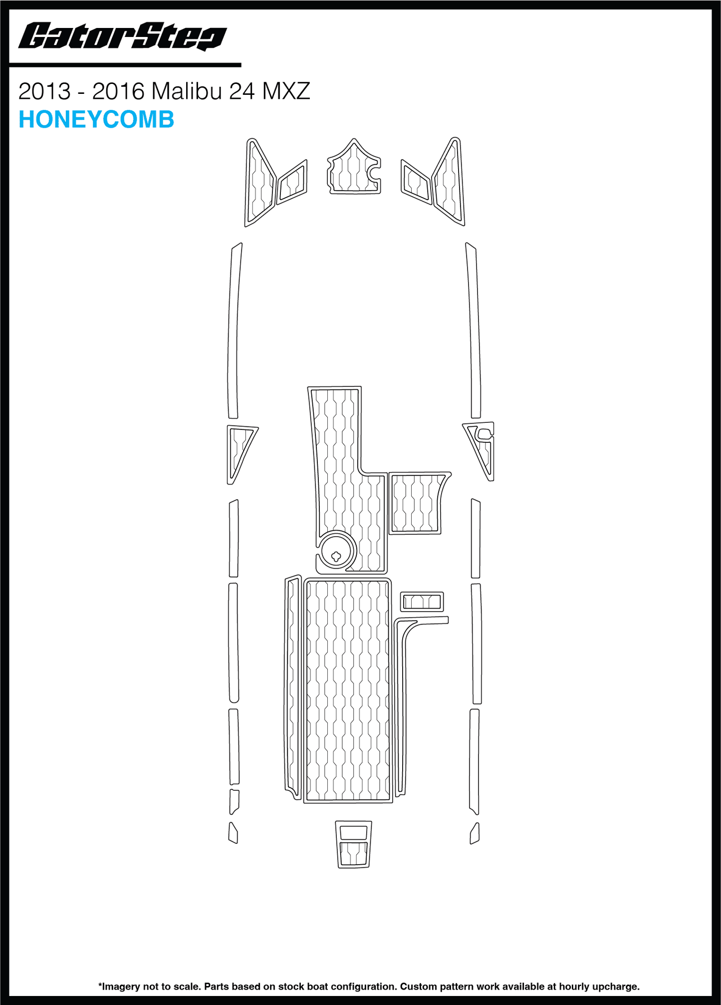 2013-2016 Malibu 24 MXZ GatorStep Flooring Honeycomb