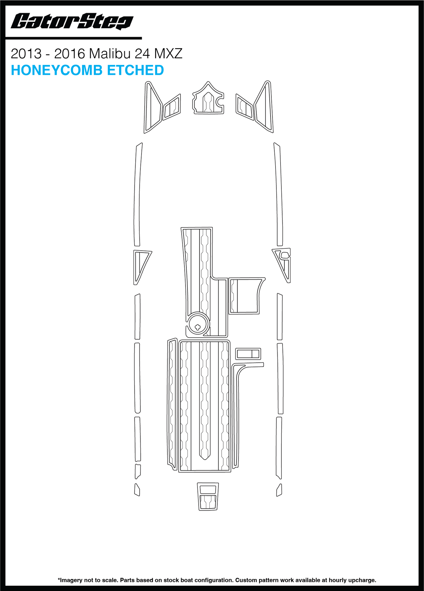 2013-2016 Malibu 24 MXZ GatorStep Flooring Honeycomb Etched
