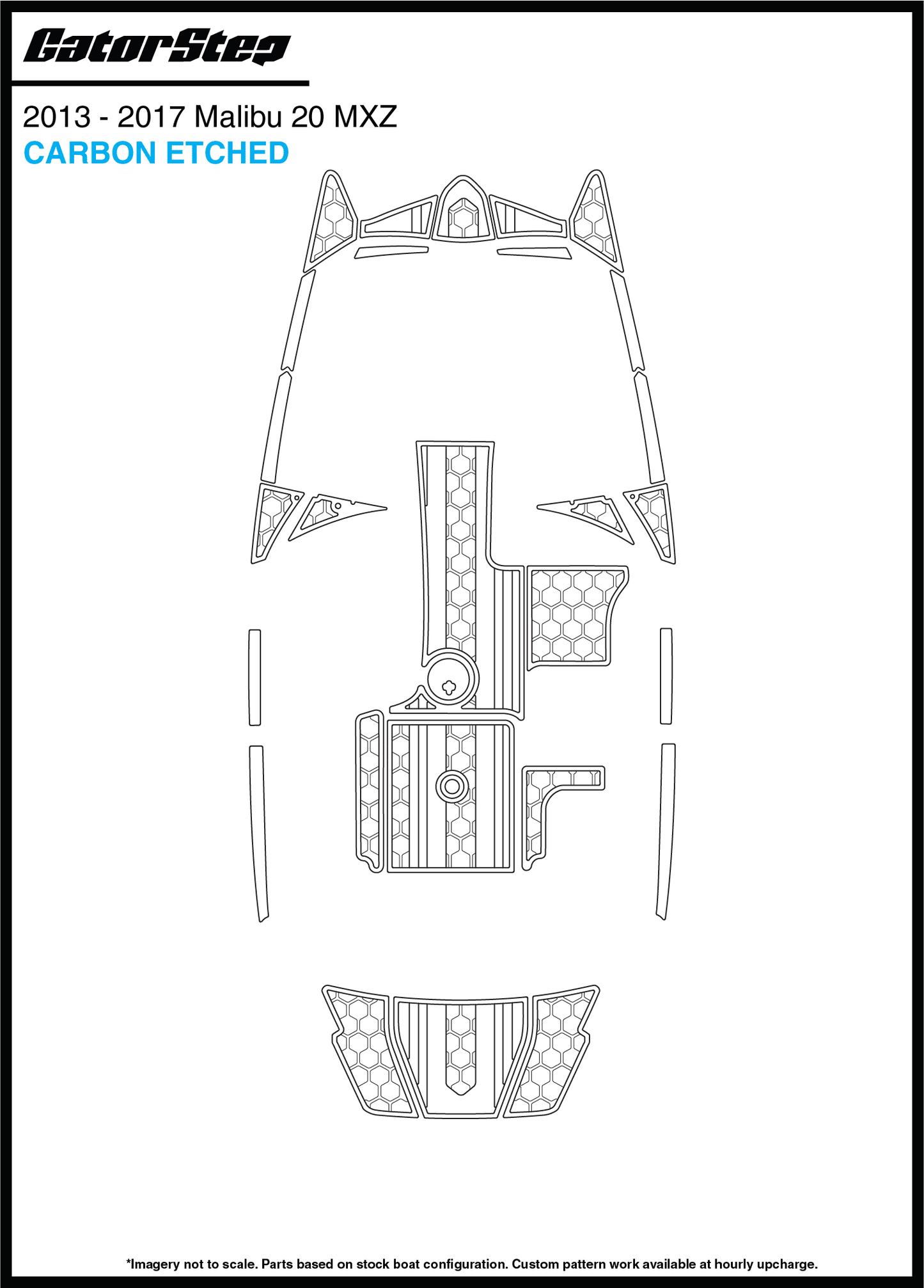 2013-2017 Malibu 20 MXZ GatorStep Flooring Carbon Etched