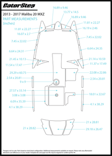 2013-2017 Malibu 20 MXZ GatorStep Flooring Dimensions