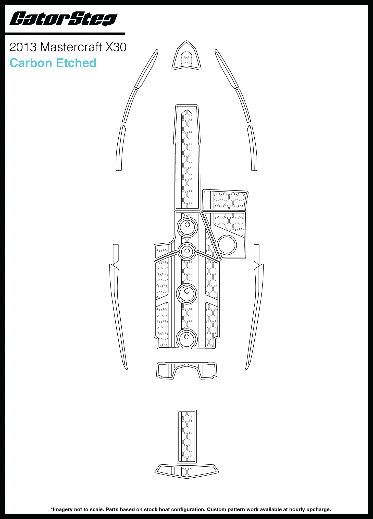 2013 Mastercraft X30 GatorStep Flooring Carbon Etched