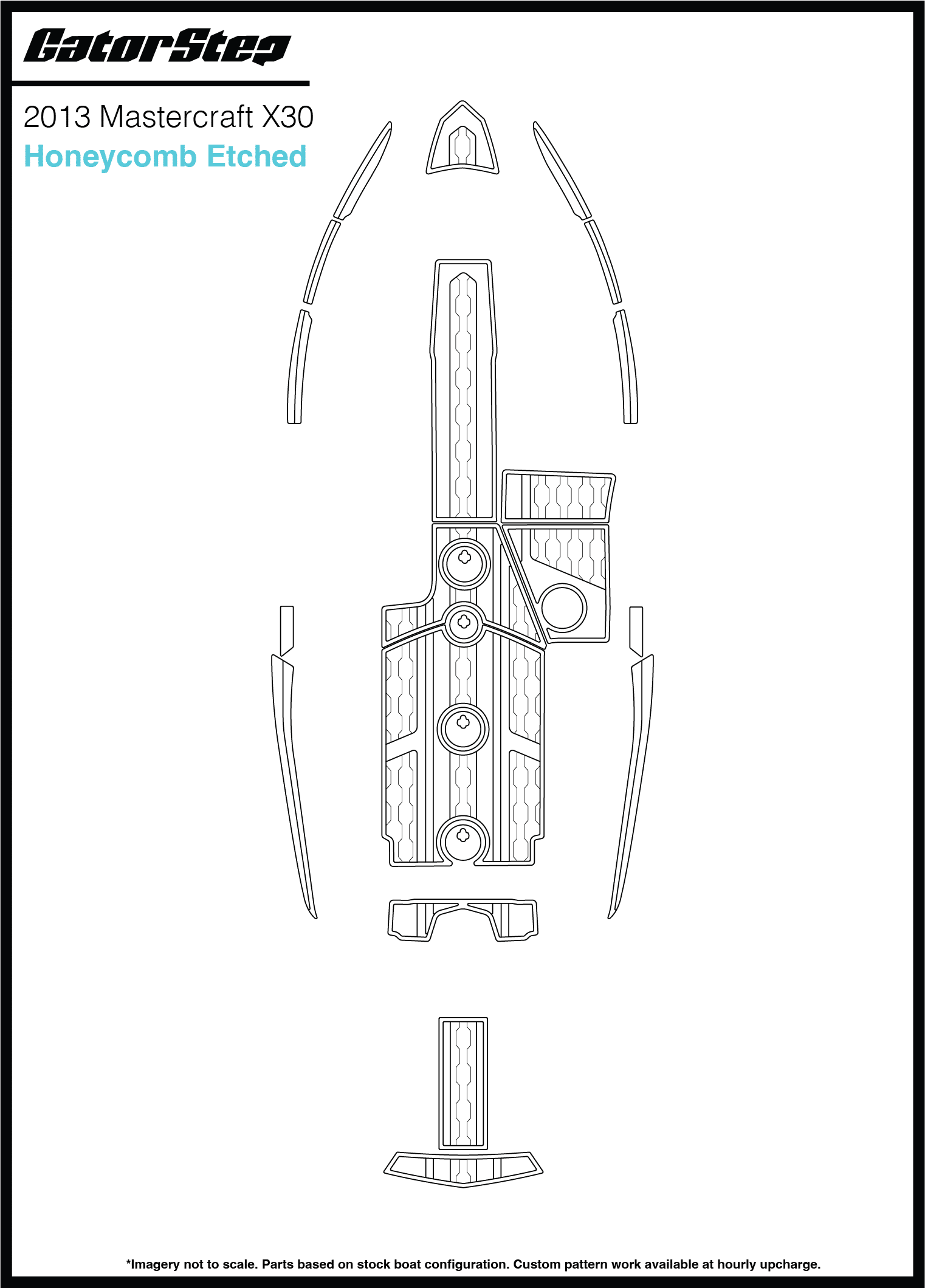 2013 Mastercraft X30 GatorStep Flooring Honeycomb Etched