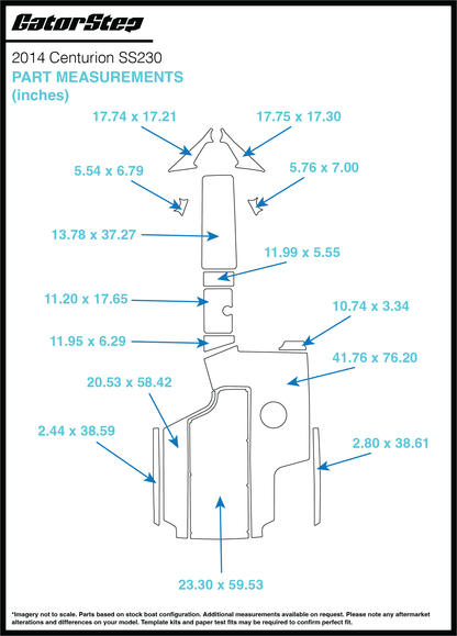 2014 Centurion SS230 GatorStep Flooring measurements