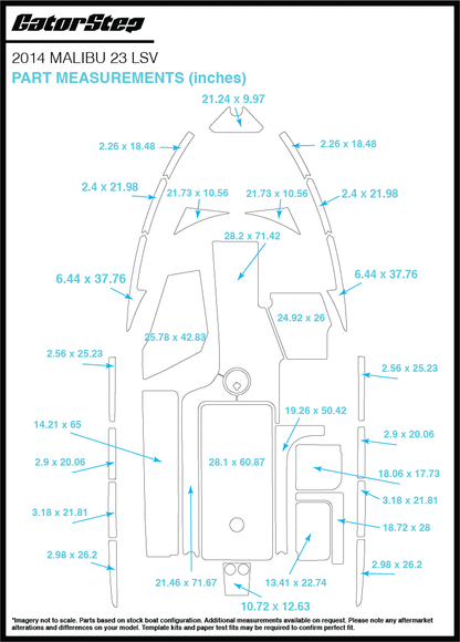 2014 Malibu 23 LSV GatorStep Flooring Dimensions