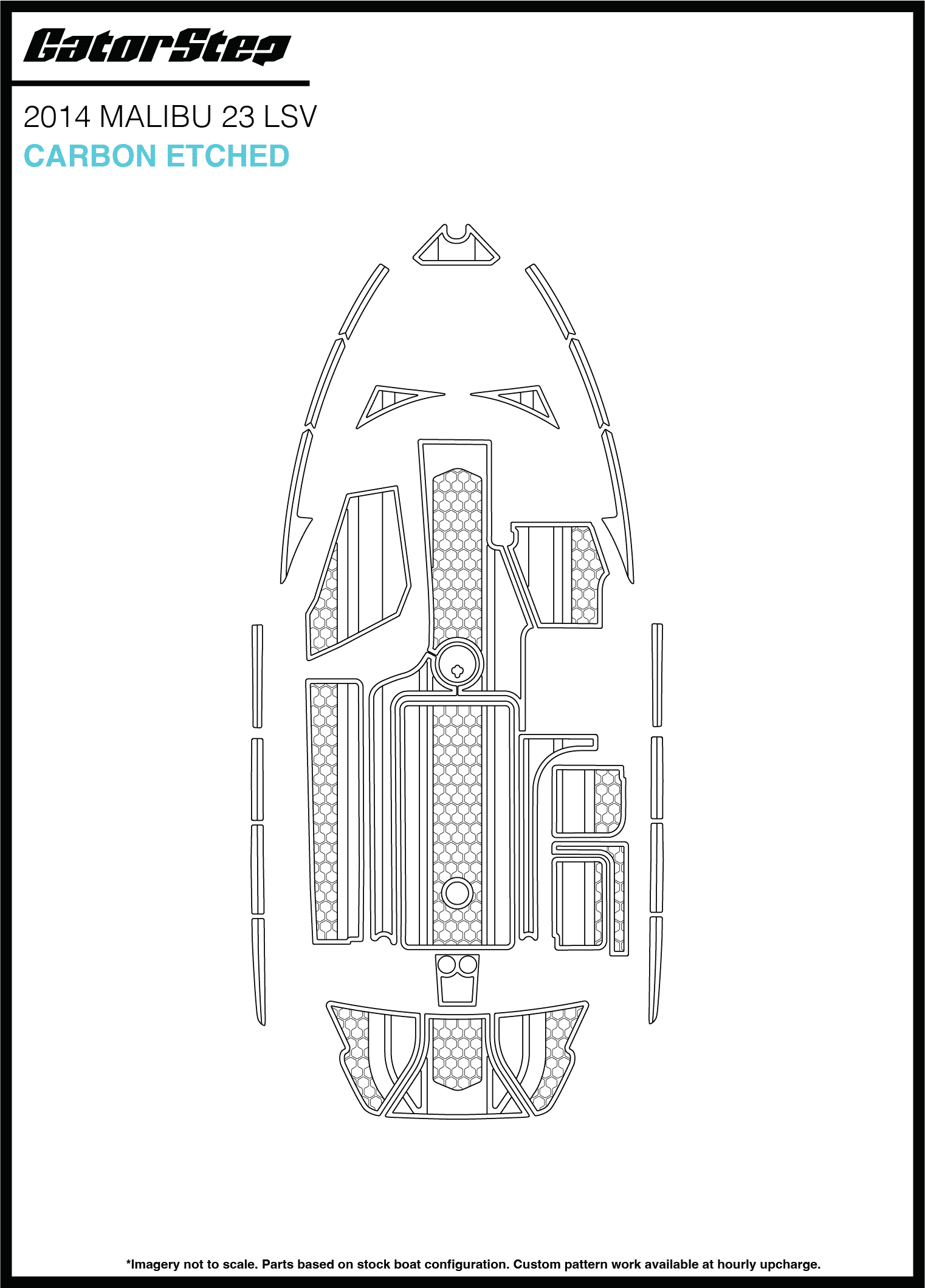 2014 Malibu 23 LSV GatorStep Flooring Carbon Etched