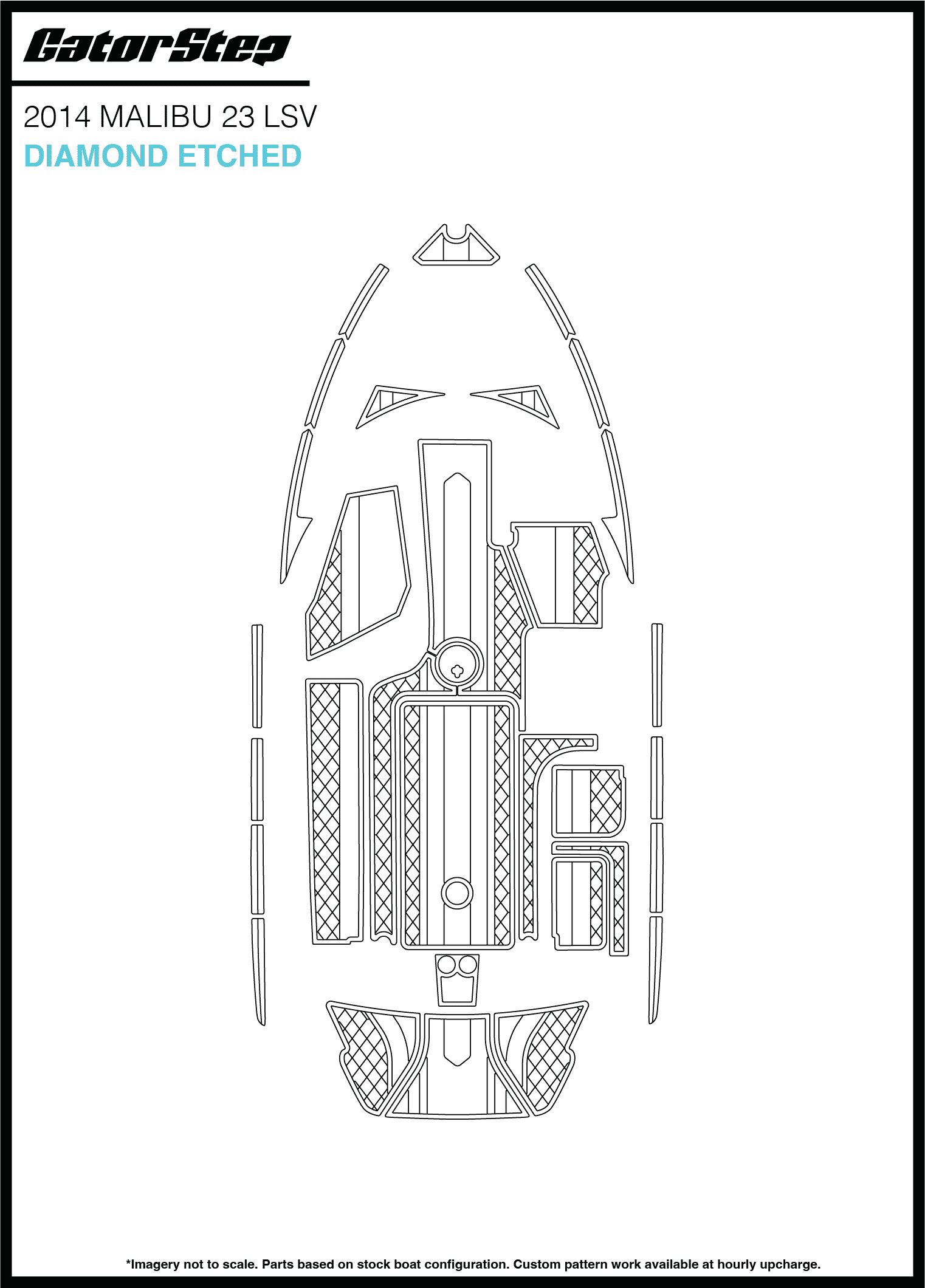 2014 Malibu 23 LSV GatorStep Flooring Diamond Etched