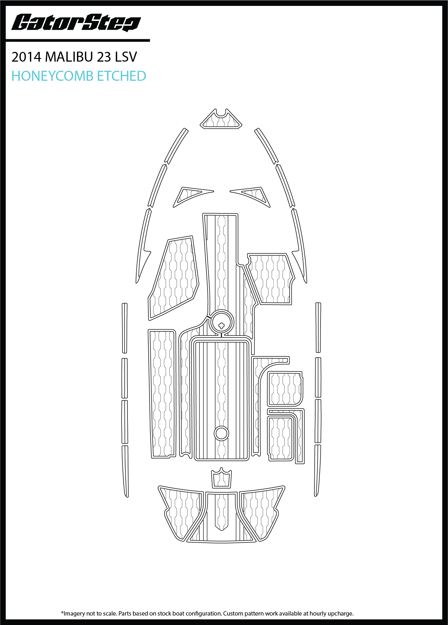 2014 Malibu 23 LSV GatorStep Flooring Honeycomb Etched