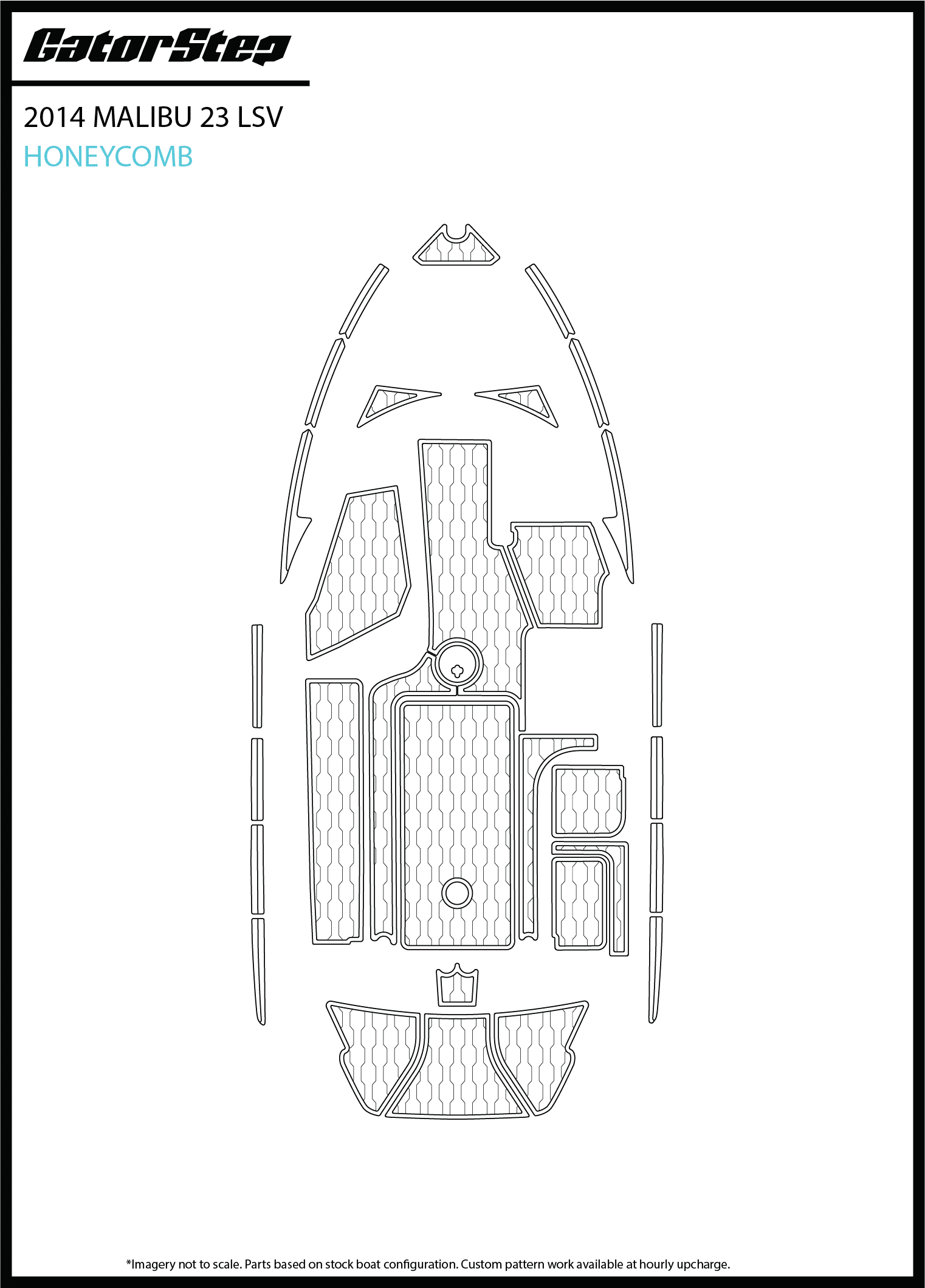2014 Malibu 23 LSV GatorStep Flooring Honeycomb
