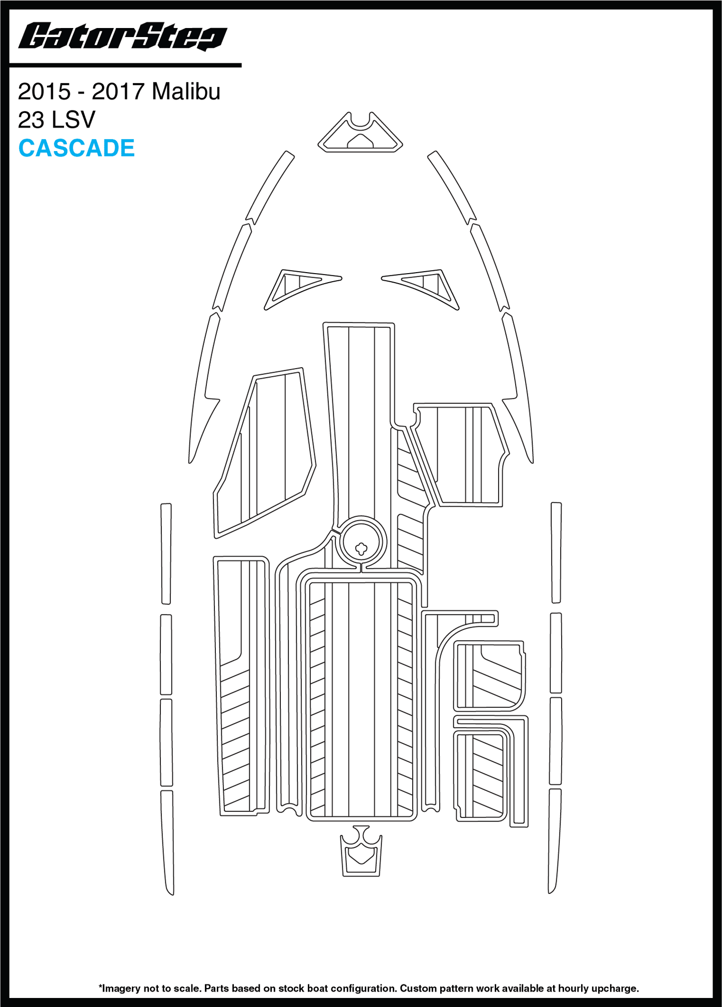 2015-2017 Malibu 23 LSV GatorStep Flooring Cascade
