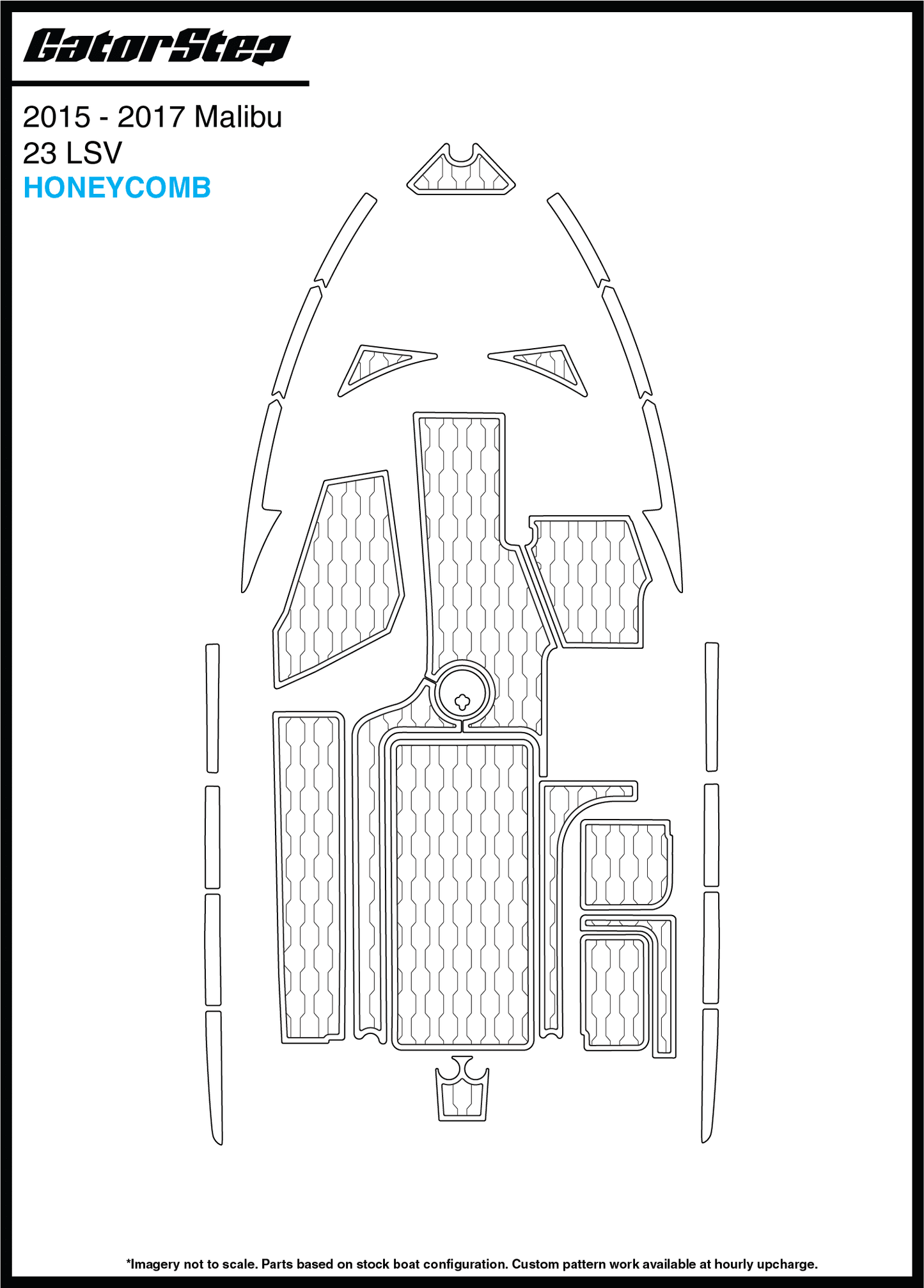 2015-2017 Malibu 23 LSV GatorStep Flooring Honeycomb