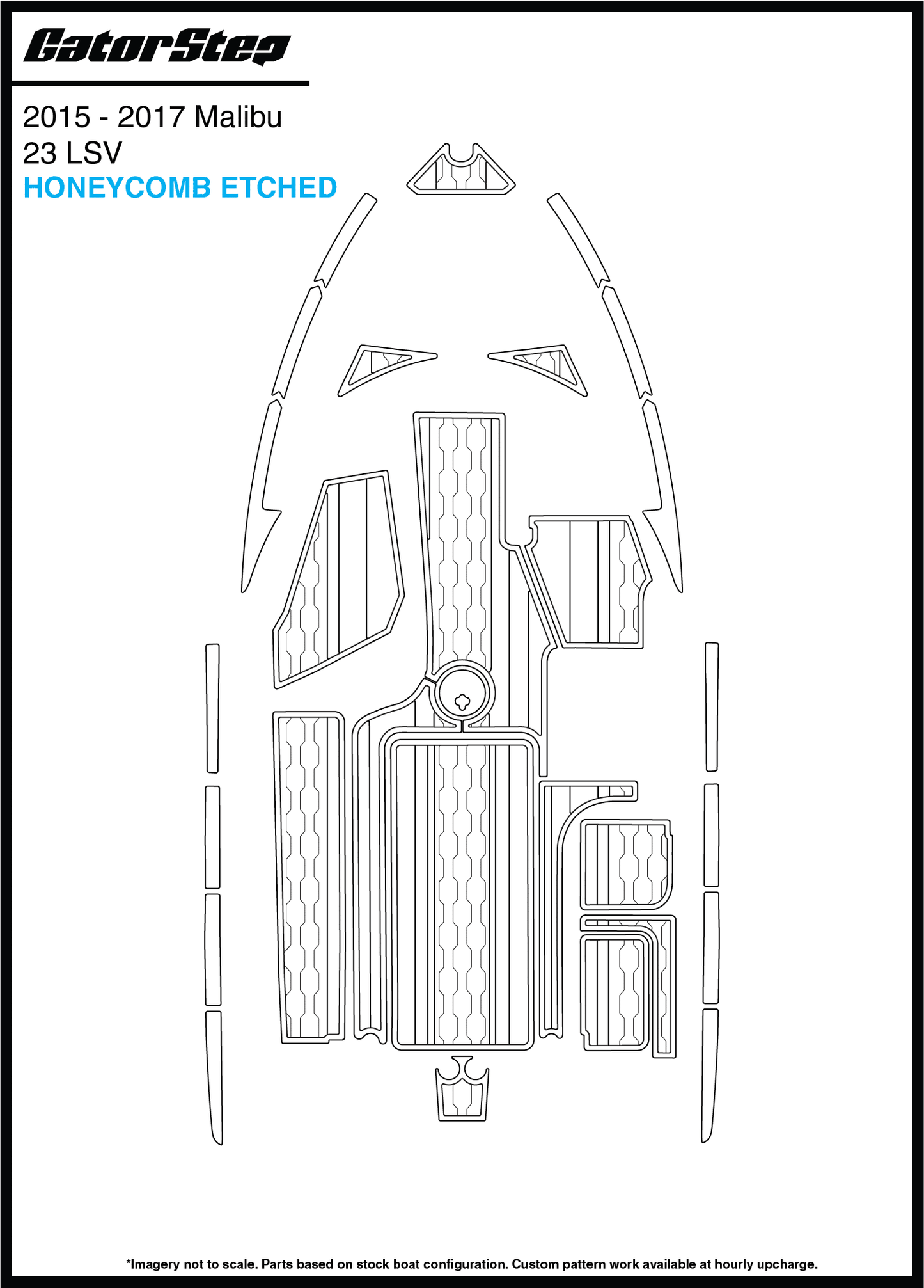 2015-2017 Malibu 23 LSV GatorStep Flooring Honeycomb Etched