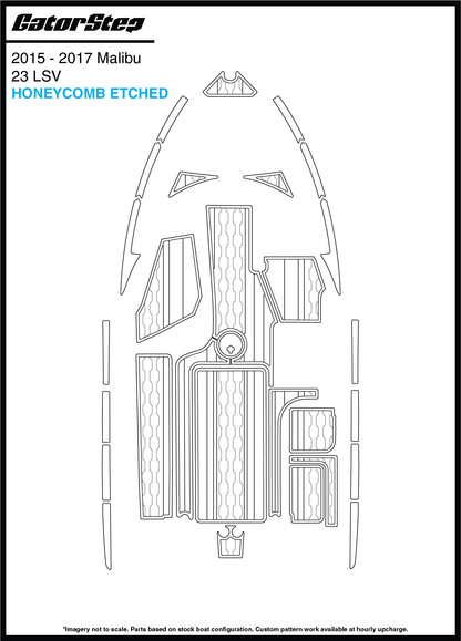 2015-2017 Malibu 23 LSV GatorStep Flooring Honeycomb Etched