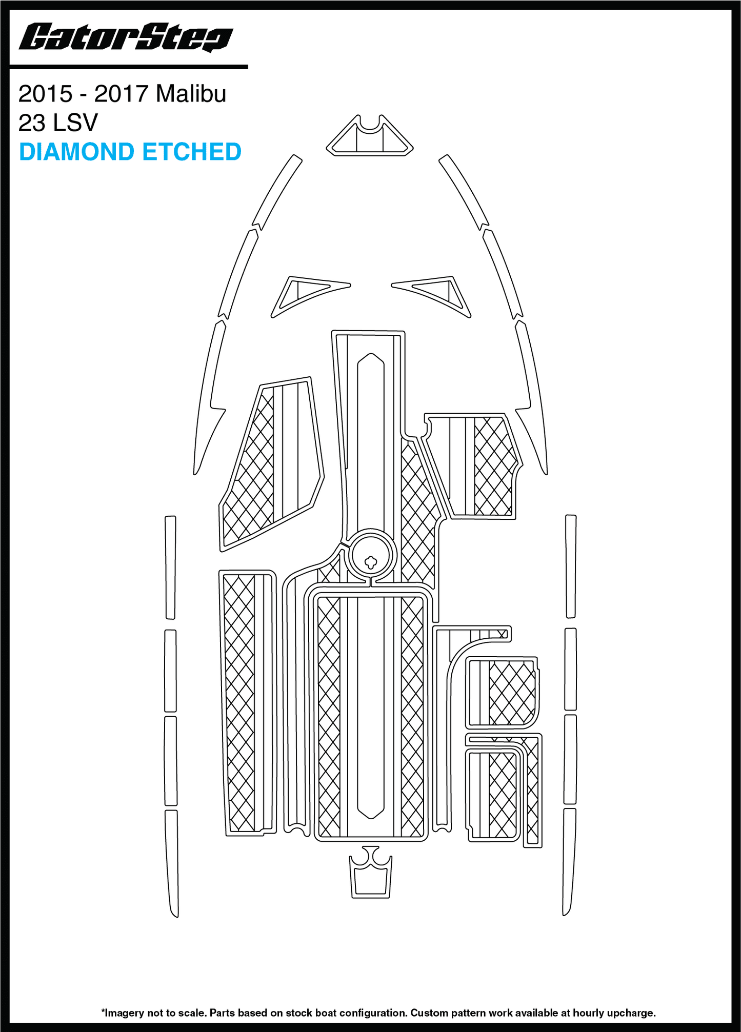 2015-2017 Malibu 23 LSV GatorStep Flooring Diamond Etched