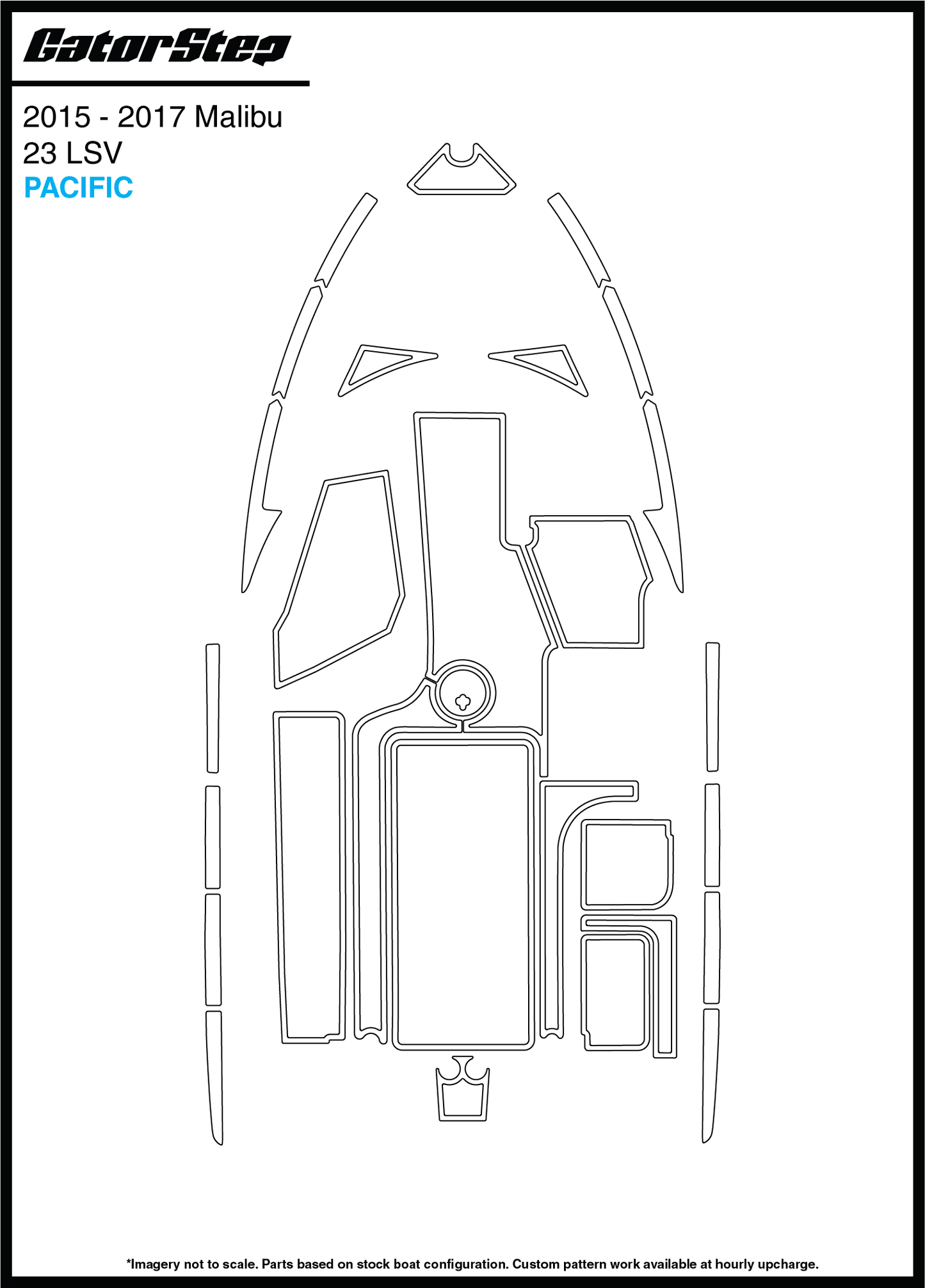 2015-2017 Malibu 23 LSV GatorStep Flooring Pacific