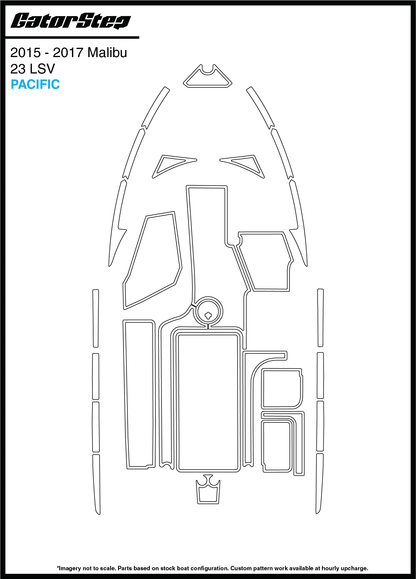 2015-2017 Malibu 23 LSV GatorStep Flooring Pacific