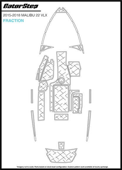 2015-2018 Malibu 22 VLX GatorStep Flooring Fraction