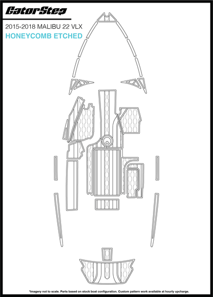2015-2018 Malibu 22 VLX GatorStep Flooring Honeycomb Etched