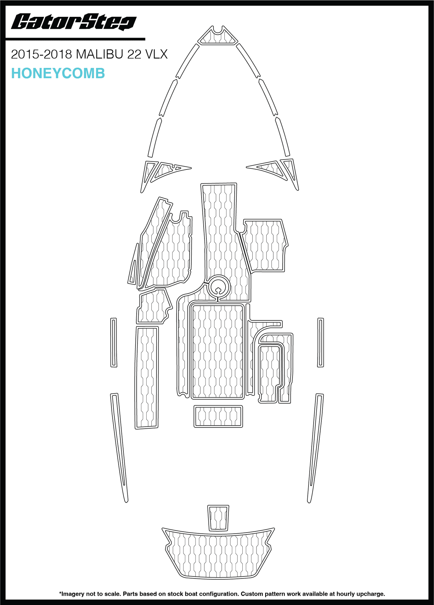 2015-2018 Malibu 22 VLX GatorStep Flooring Honeycomb