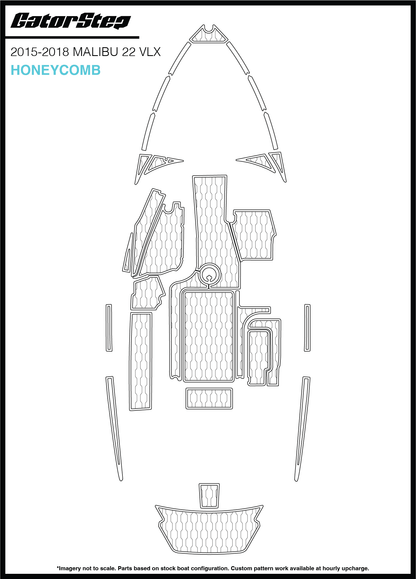 2015-2018 Malibu 22 VLX GatorStep Flooring Honeycomb