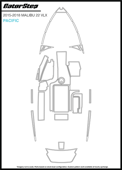 2015-2018 Malibu 22 VLX GatorStep Flooring Pacific