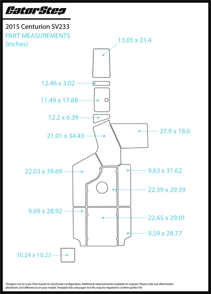 2015 Centurion SV233 Gatorstep Flooring Dimensions