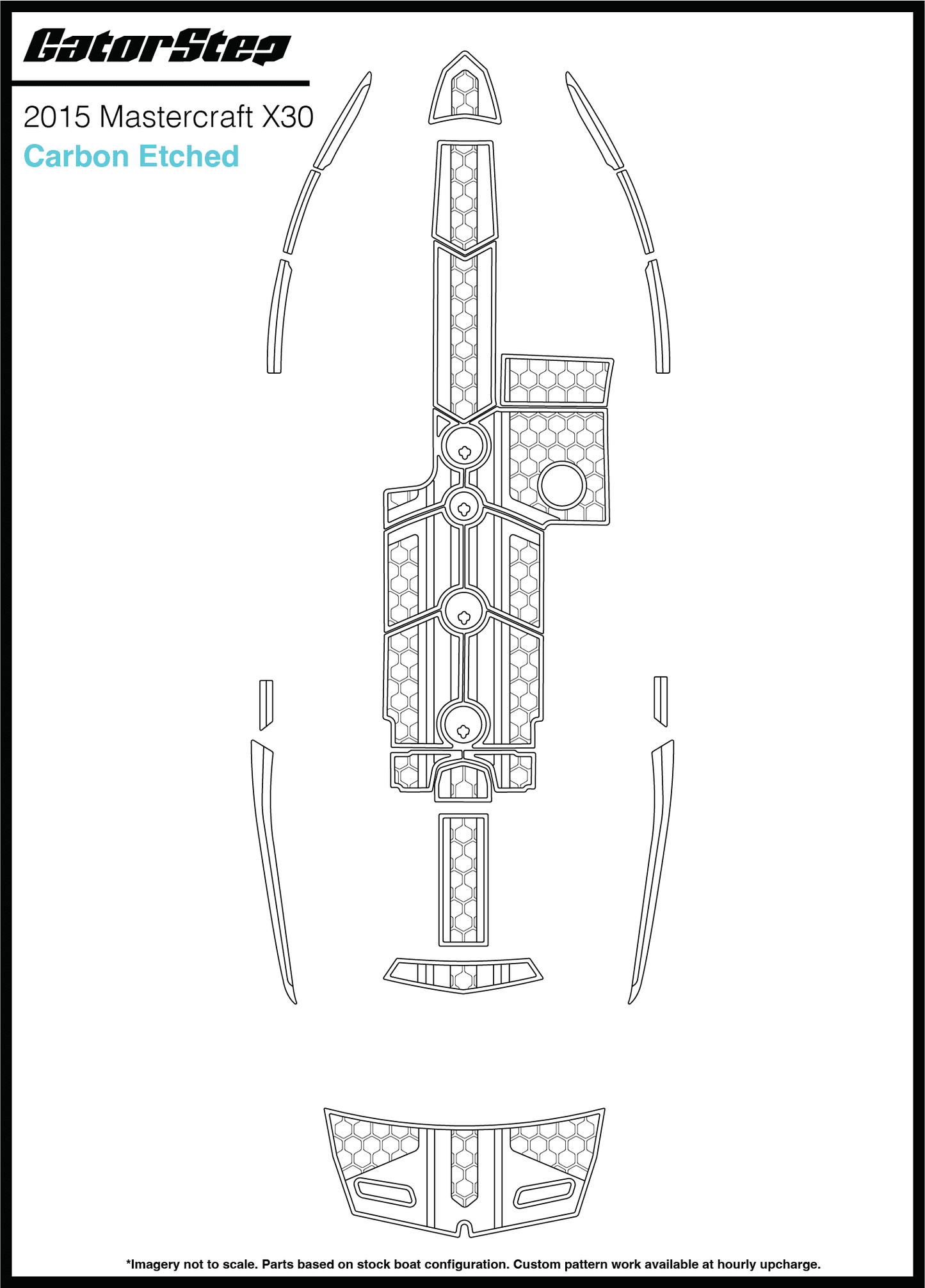 2015 Mastercraft X30 GatorStep Flooring Carbon Etched
