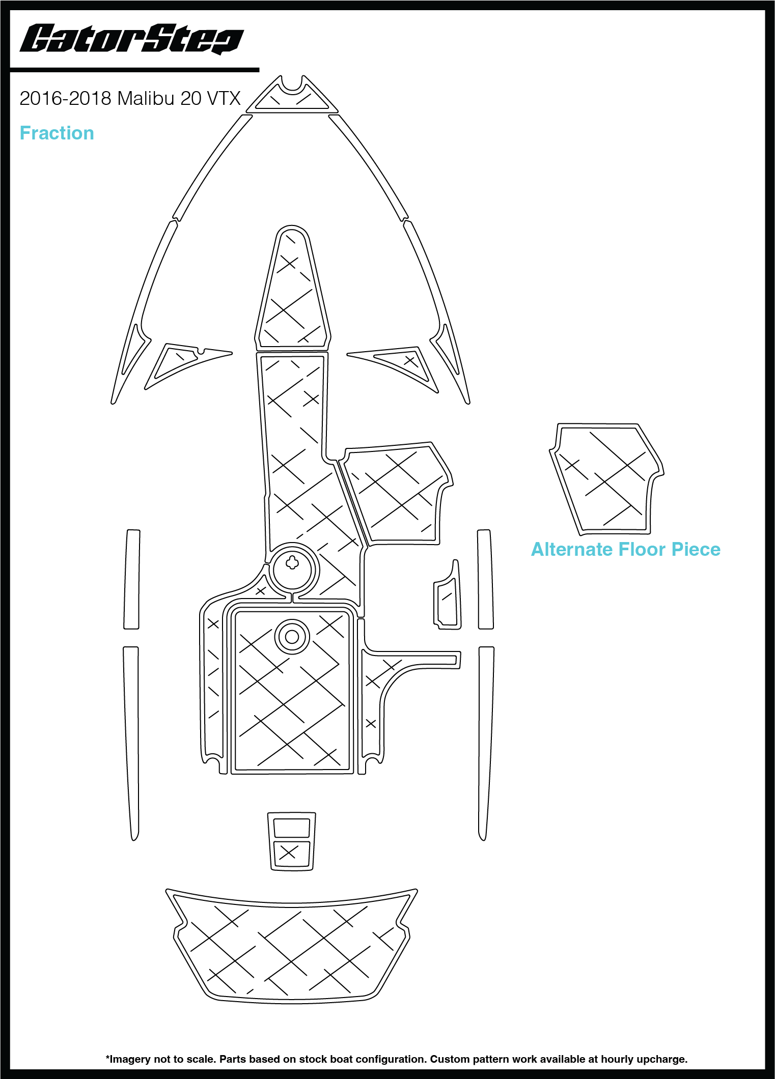 2016-2018 Malibu 20 VTX GatorStep Flooring Fraction