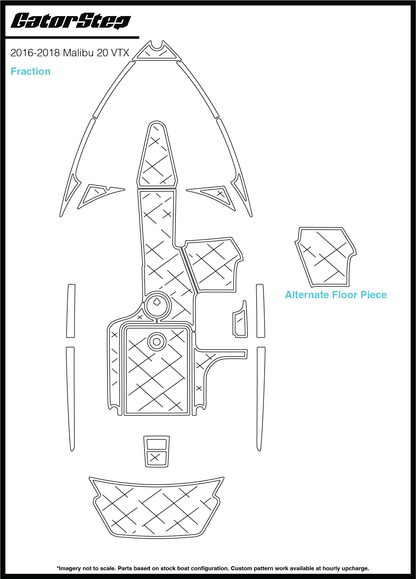 2016-2018 Malibu 20 VTX GatorStep Flooring Fraction