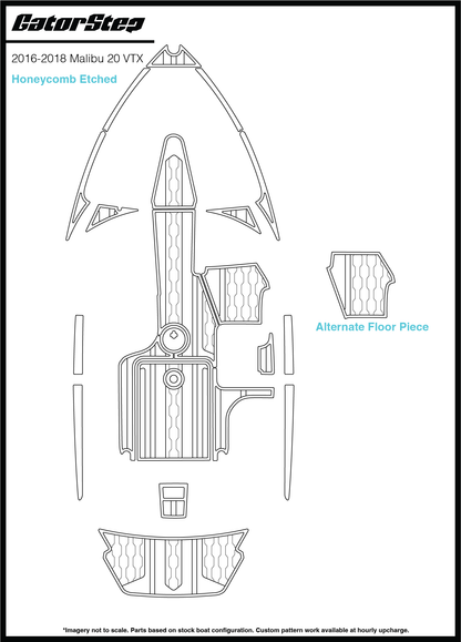 2016-2018 Malibu 20 VTX GatorStep Flooring Honeycomb Etched