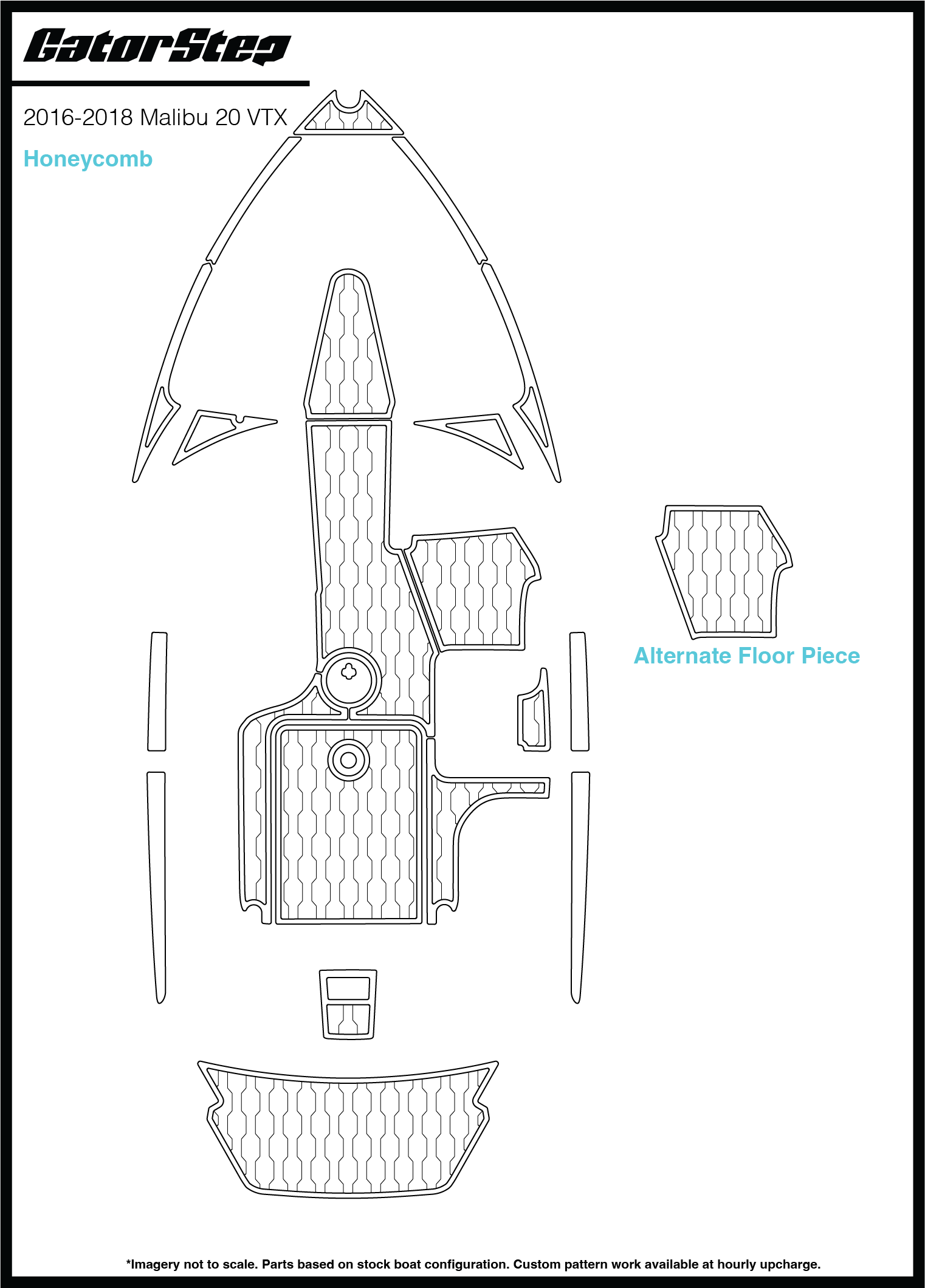 2016-2018 Malibu 20 VTX GatorStep Flooring Honeycomb
