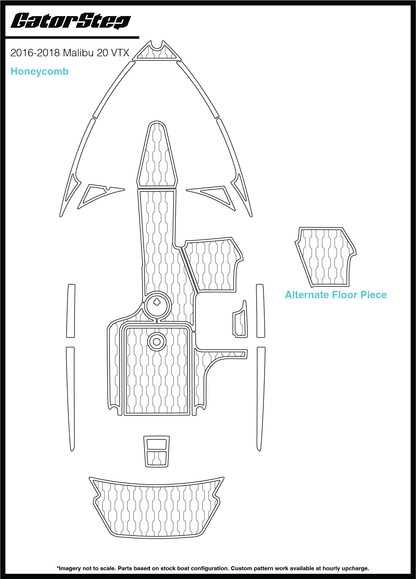 2016-2018 Malibu 20 VTX GatorStep Flooring Honeycomb