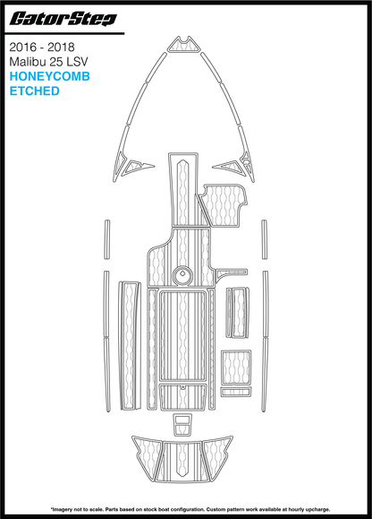 2016-2018 Malibu 25 LSV GatorStep Flooring Honeycomb Etched