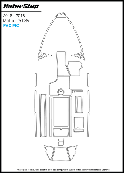 2016-2018 Malibu 25 LSV GatorStep Flooring Pacific