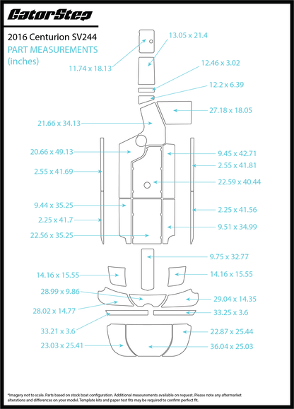 2016 Centurion SV244 GatorStep Flooring dimensions