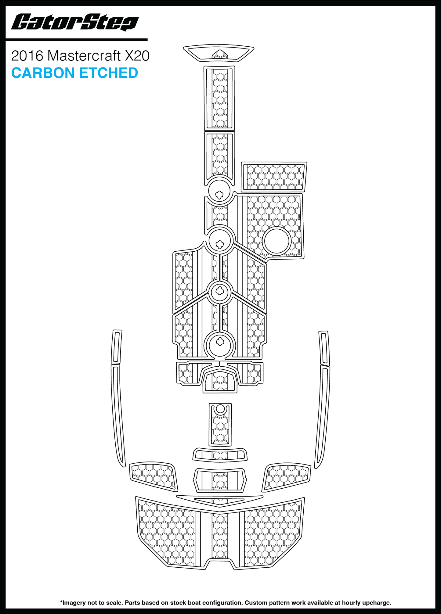 2016 Mastercraft X20 GatorStep Flooring Carbon Etched