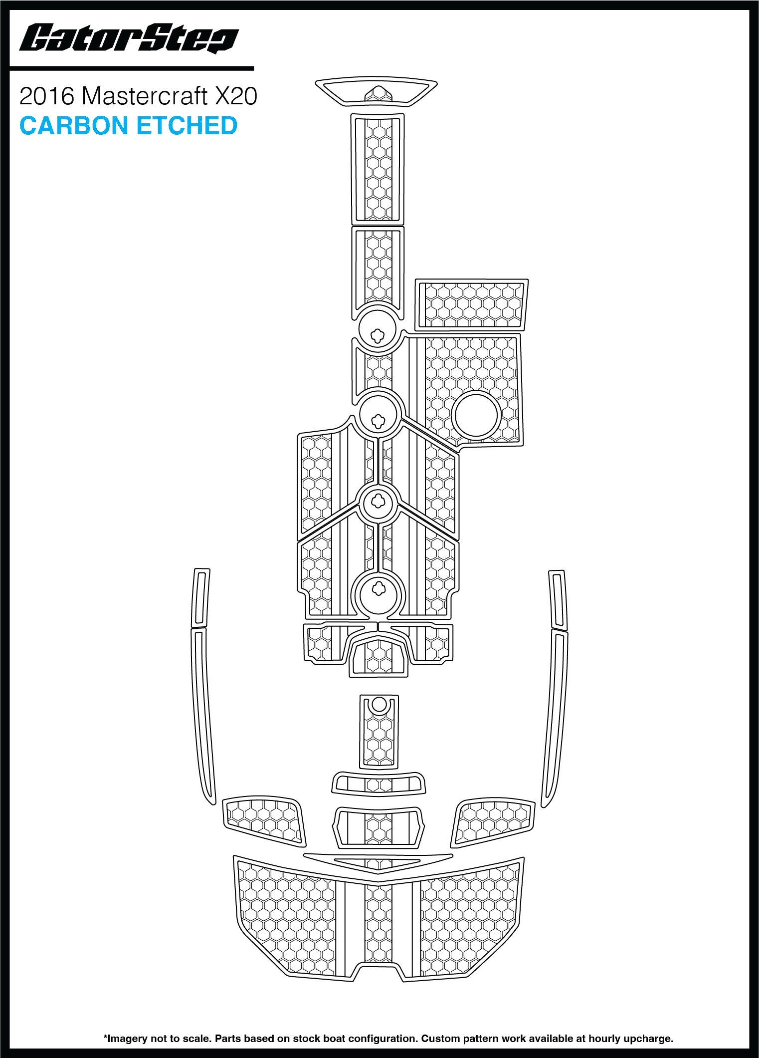 2016 Mastercraft X20 GatorStep Flooring Carbon Etched