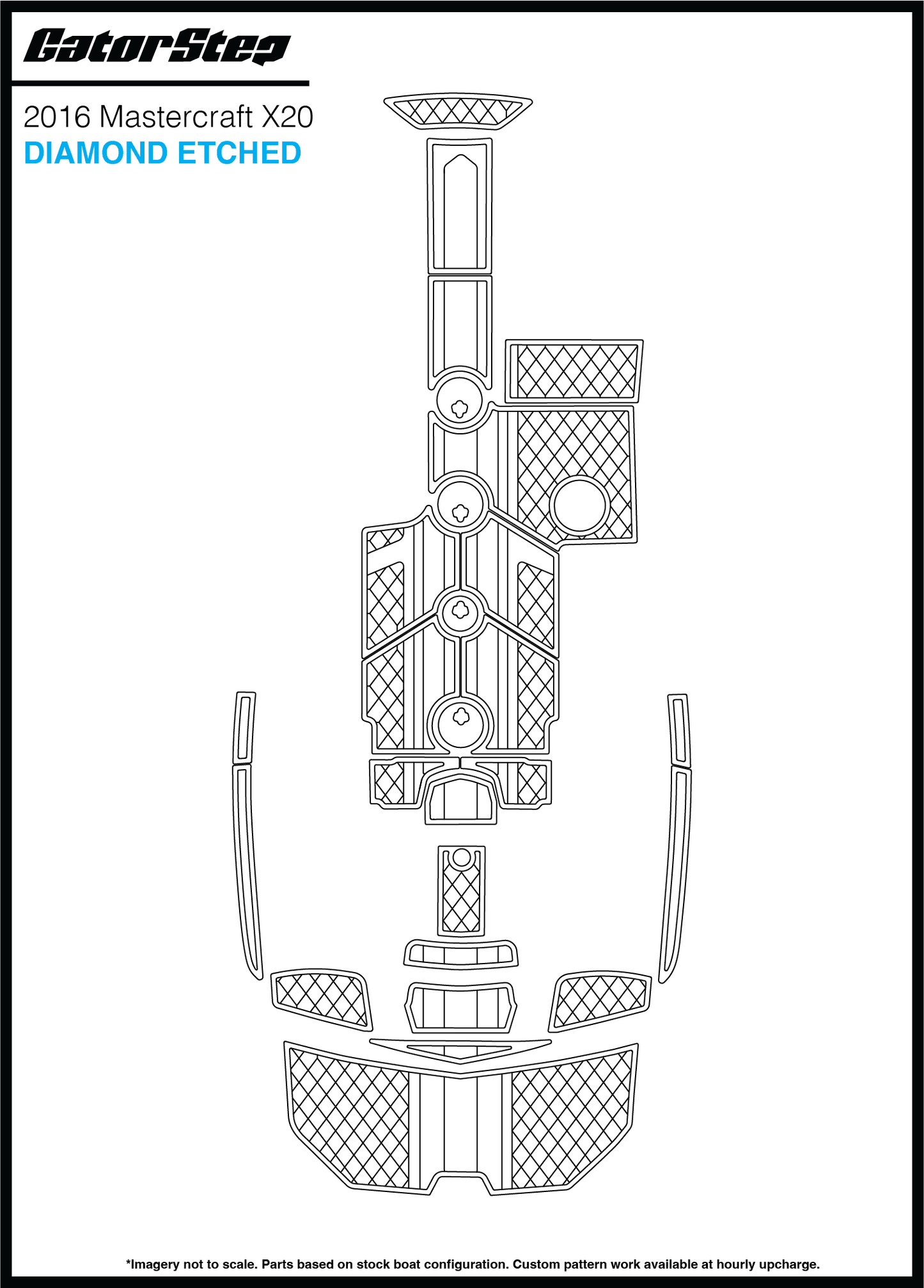 2016 Mastercraft X20 GatorStep Flooring Diamond Etched
