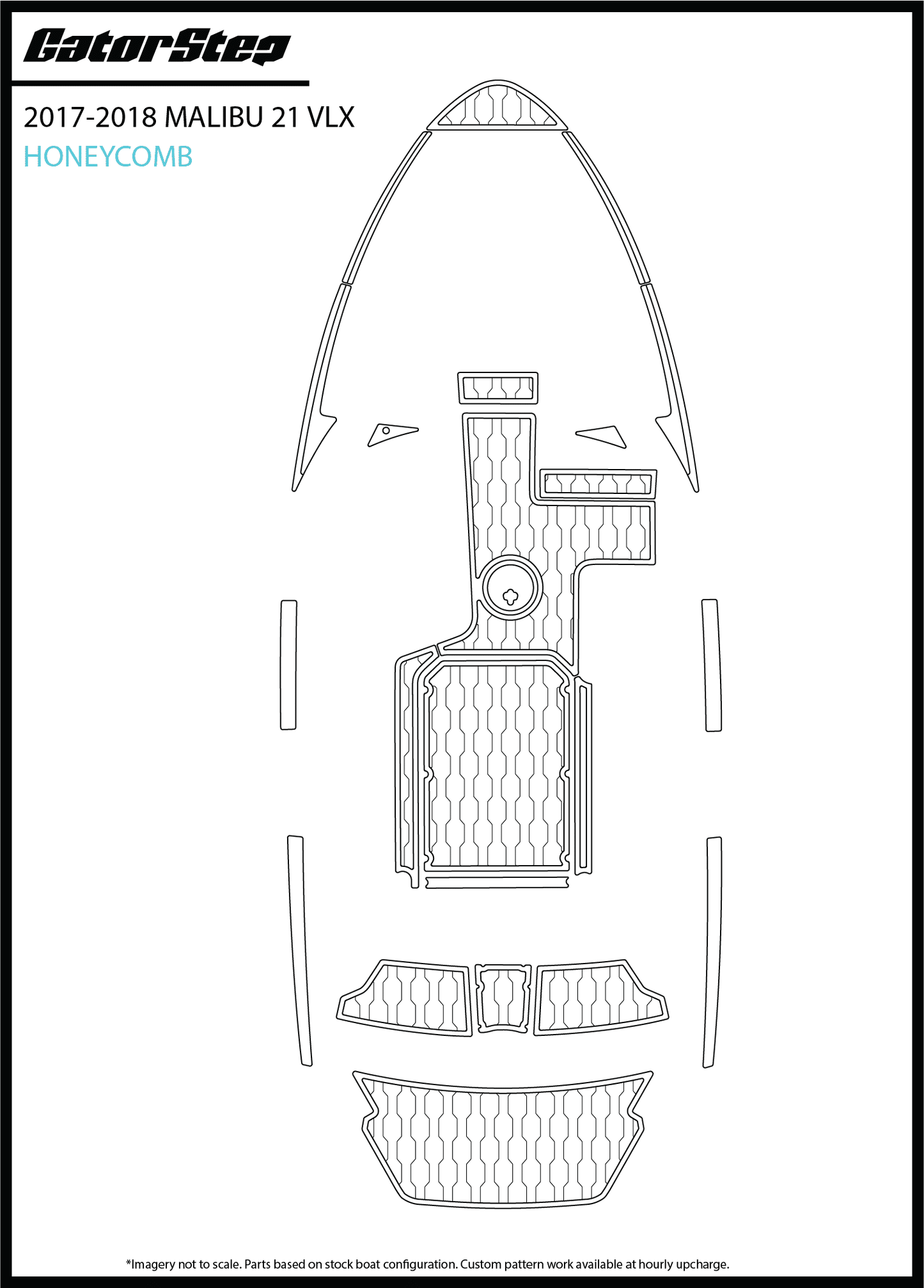 2017-2019 Malibu 21 VLX GatorStep Flooring Honeycomb