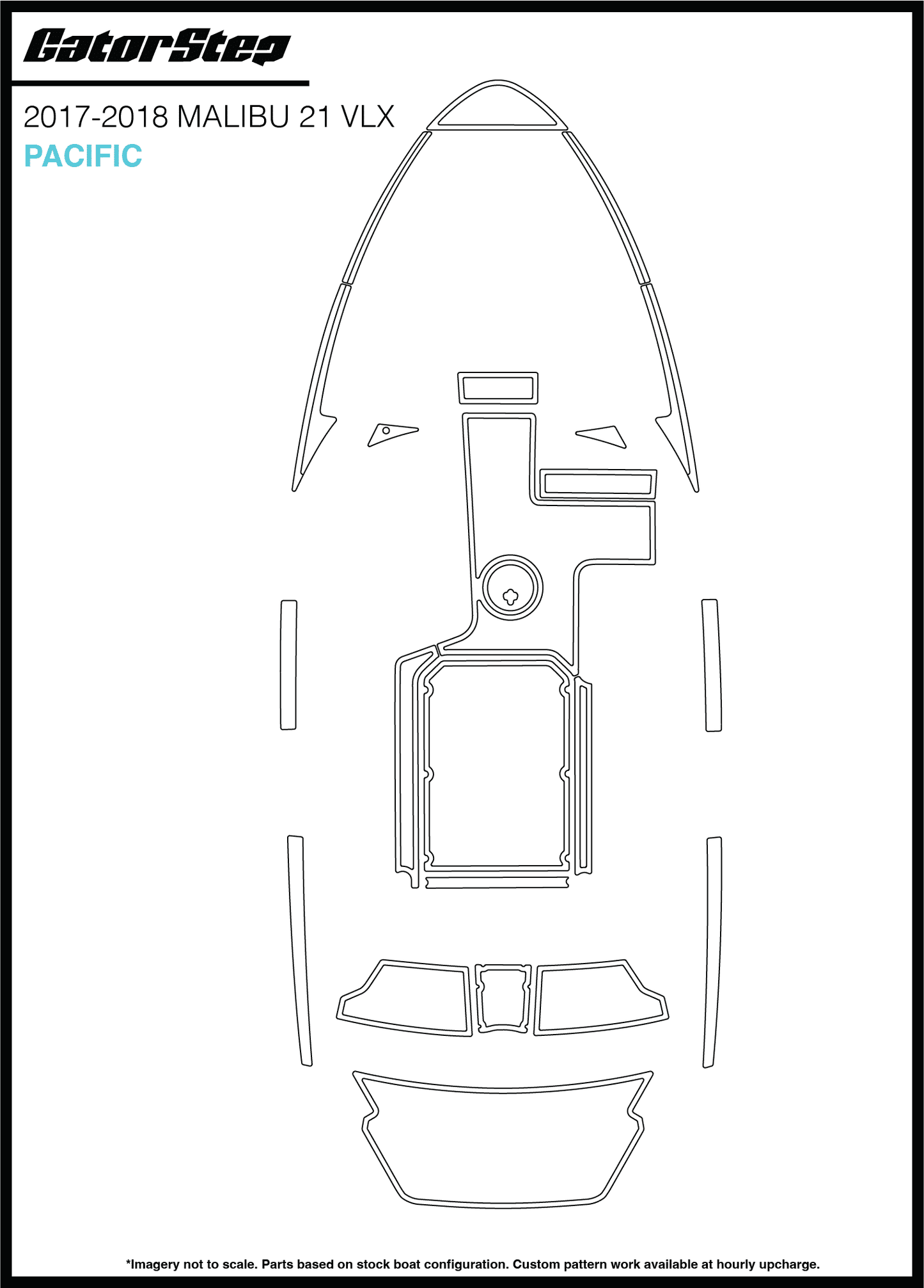 2017-2019 Malibu 21 VLX GatorStep Flooring Pacific
