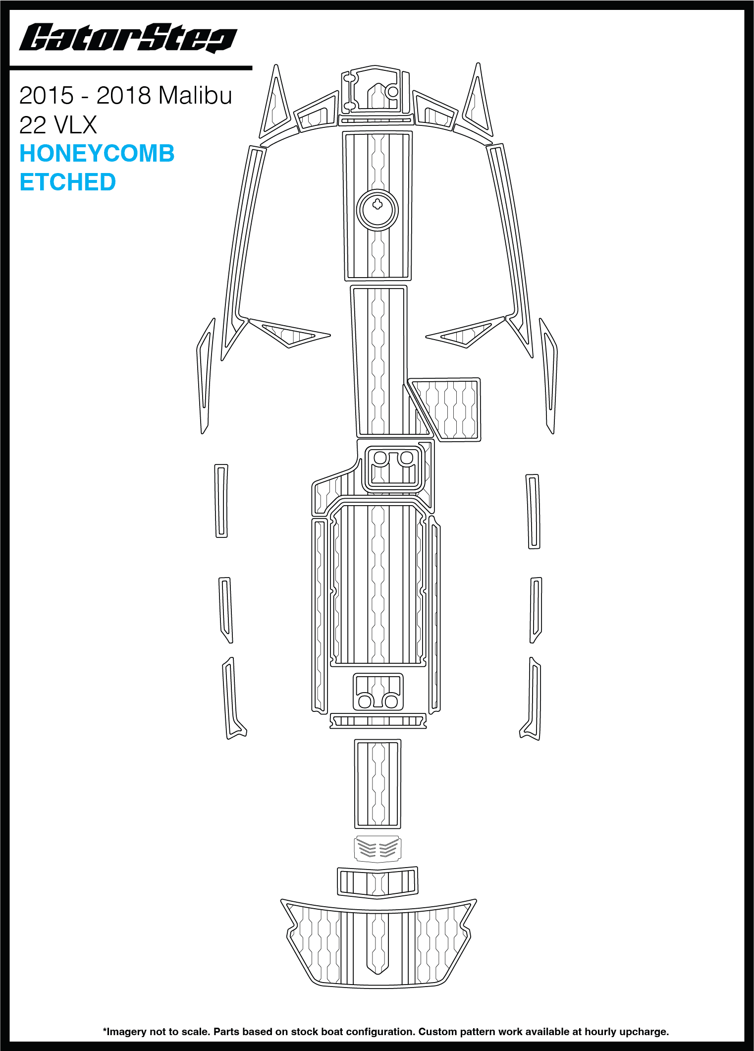 2017-2018 Malibu 22 MXZ GatorStep Flooring Honeycomb Etched
