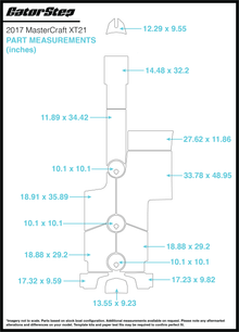 2017 MasterCraft XT21 GatorStep Flooring Dimensions